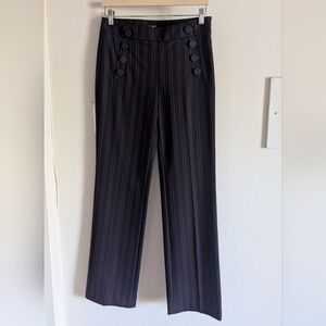 LOFT Black and Red Striped Trousers